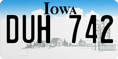IA license plate DUH742