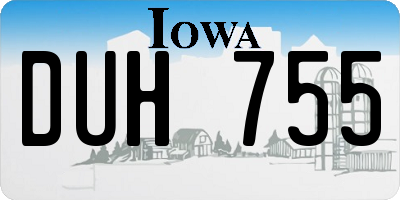 IA license plate DUH755