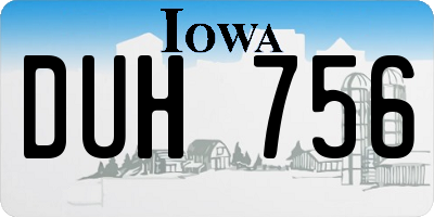 IA license plate DUH756