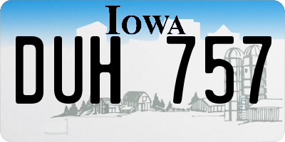 IA license plate DUH757