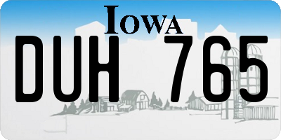 IA license plate DUH765