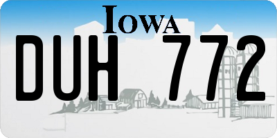 IA license plate DUH772