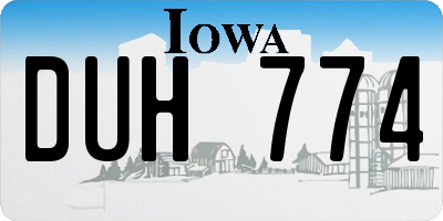 IA license plate DUH774