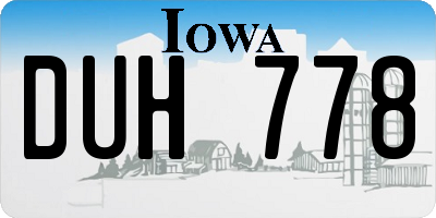 IA license plate DUH778
