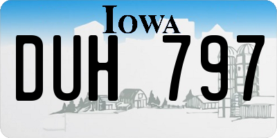IA license plate DUH797
