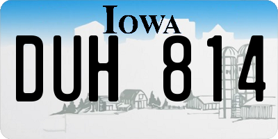 IA license plate DUH814