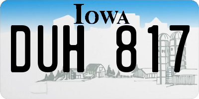 IA license plate DUH817