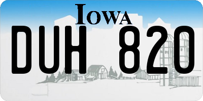 IA license plate DUH820