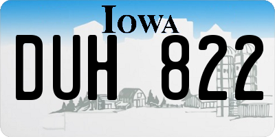 IA license plate DUH822