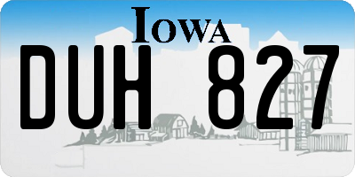 IA license plate DUH827