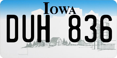 IA license plate DUH836