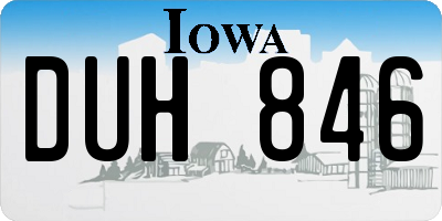 IA license plate DUH846