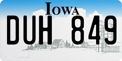 IA license plate DUH849