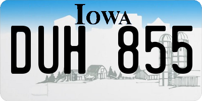 IA license plate DUH855