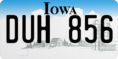 IA license plate DUH856