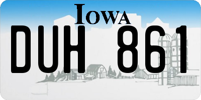 IA license plate DUH861
