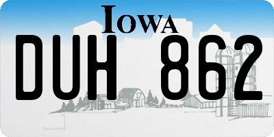 IA license plate DUH862