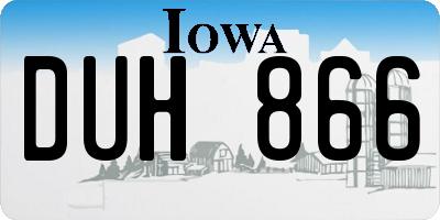 IA license plate DUH866