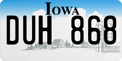 IA license plate DUH868