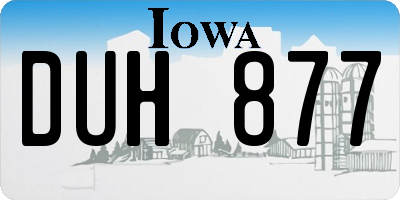 IA license plate DUH877