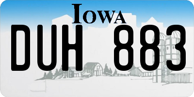 IA license plate DUH883