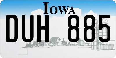 IA license plate DUH885