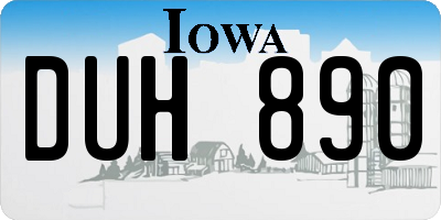 IA license plate DUH890