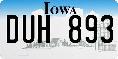 IA license plate DUH893