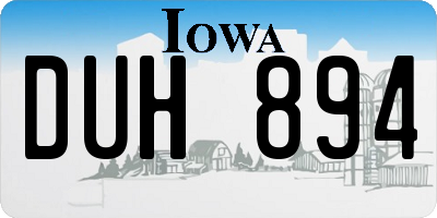 IA license plate DUH894