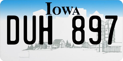IA license plate DUH897