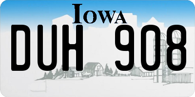 IA license plate DUH908