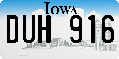 IA license plate DUH916