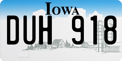 IA license plate DUH918
