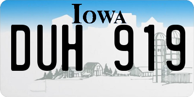 IA license plate DUH919