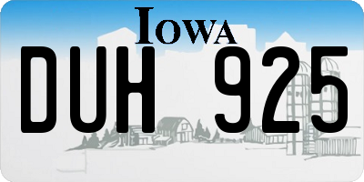 IA license plate DUH925
