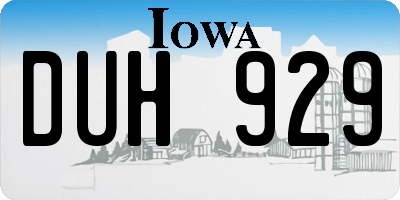 IA license plate DUH929