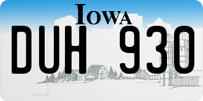 IA license plate DUH930