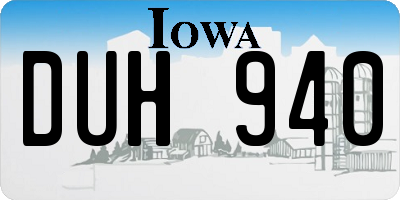 IA license plate DUH940