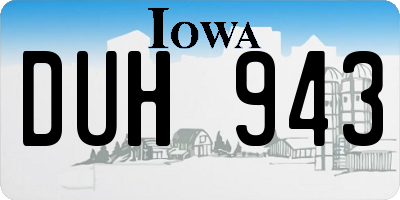 IA license plate DUH943