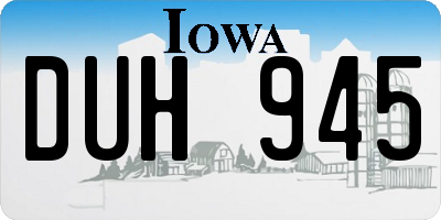 IA license plate DUH945