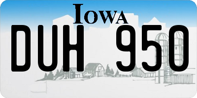 IA license plate DUH950