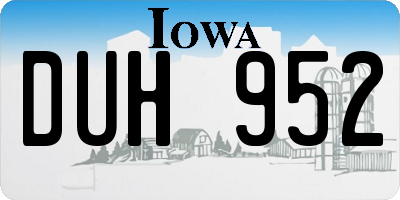 IA license plate DUH952