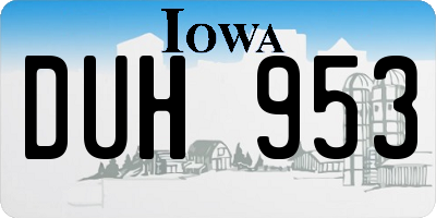 IA license plate DUH953