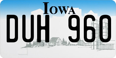 IA license plate DUH960