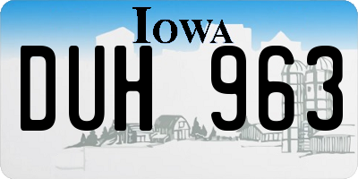 IA license plate DUH963