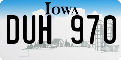 IA license plate DUH970