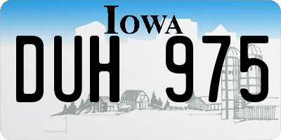 IA license plate DUH975