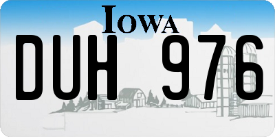 IA license plate DUH976