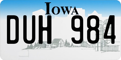 IA license plate DUH984