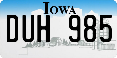IA license plate DUH985